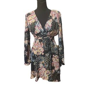 Takara Paisley Tie-Waist Dress